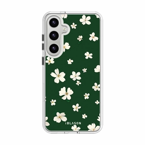 Galaxy S23 Halo Magsafe Cute Phone Case - Green Daisies Dustproof Cover