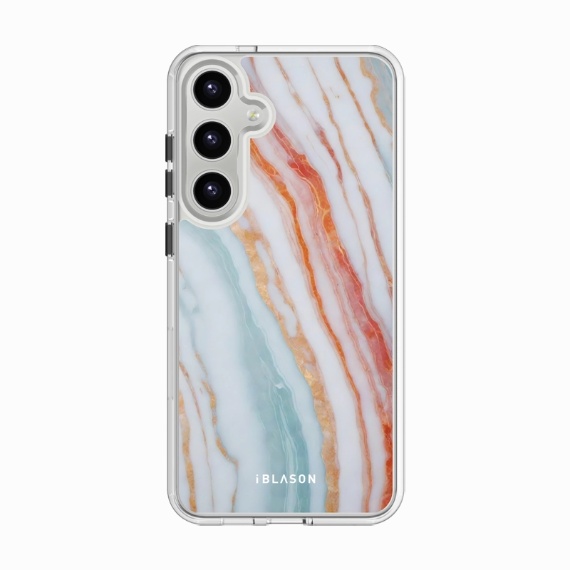 Anti Shock Film Easy Installation Galaxy S23 Halo Magsafe Cute Phone Case - Marble Rainbow