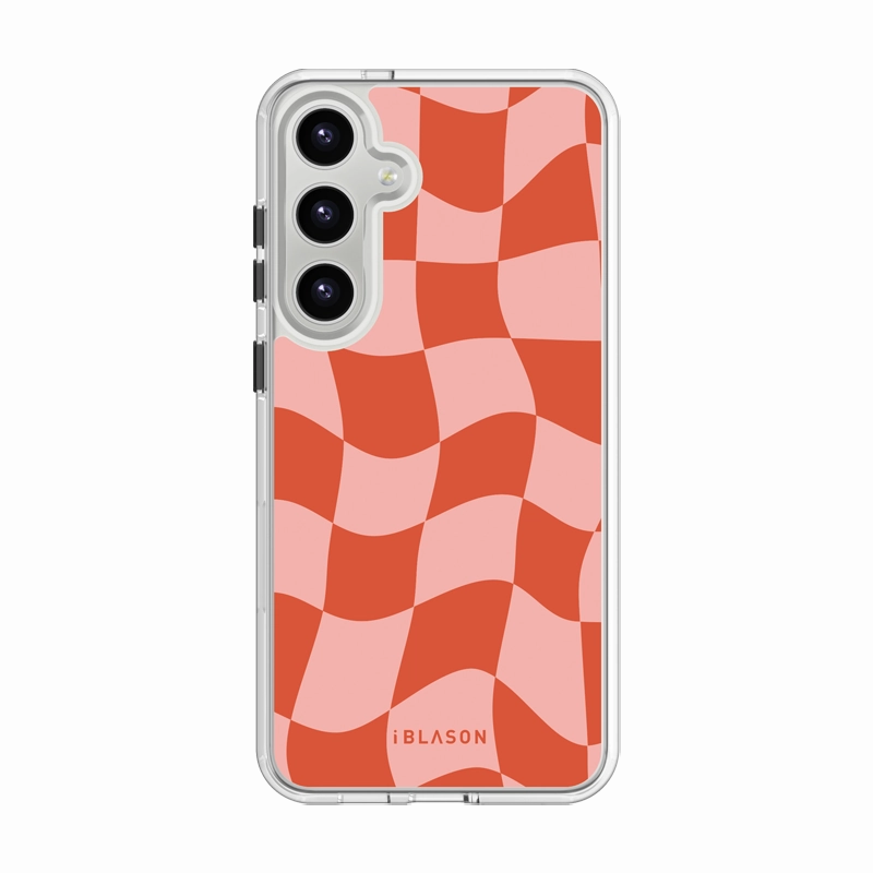 Anti Scratch Shield Fingerprint Repellent Galaxy S23 Halo Magsafe Cute Phone Case - Pink Retro Checkers