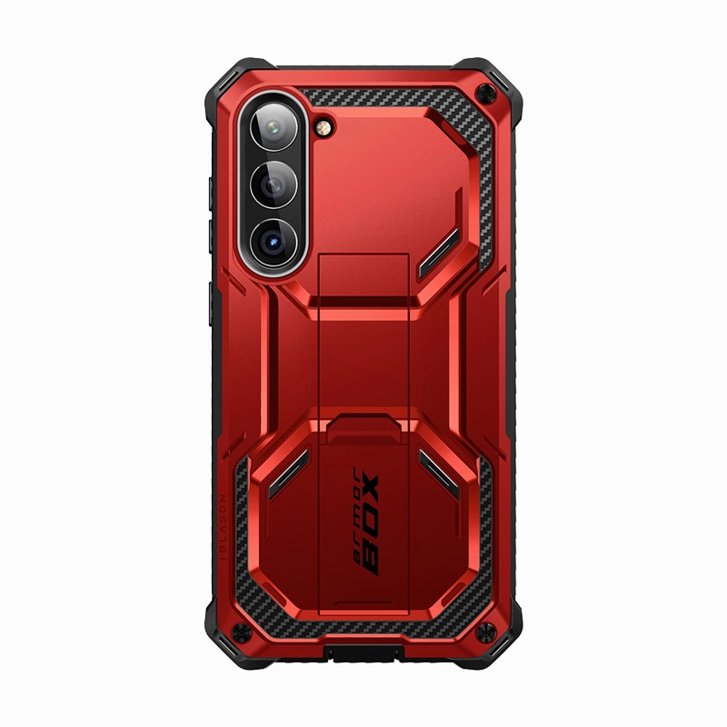 Fingerprint Repellent Galaxy S23 Plus Armorbox Case-Metallic Red