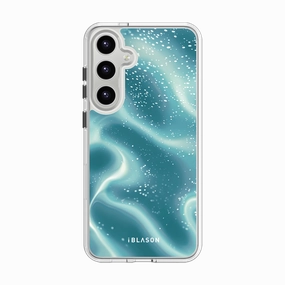 Anti Fingerprint Shield Anti Reflection Galaxy S23 Plus Halo Magsafe Cute Phone Case - Blue Retro Waves