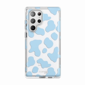 Anti Finger Mark Fingerprint Free Galaxy S23 Ultra Cosmo Case -Blue Cow