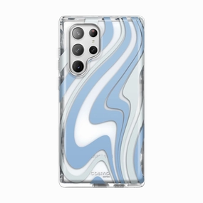 Shatterproof Glass Anti Finger Smudge Film Galaxy S23 Ultra Cosmo Case -Blue