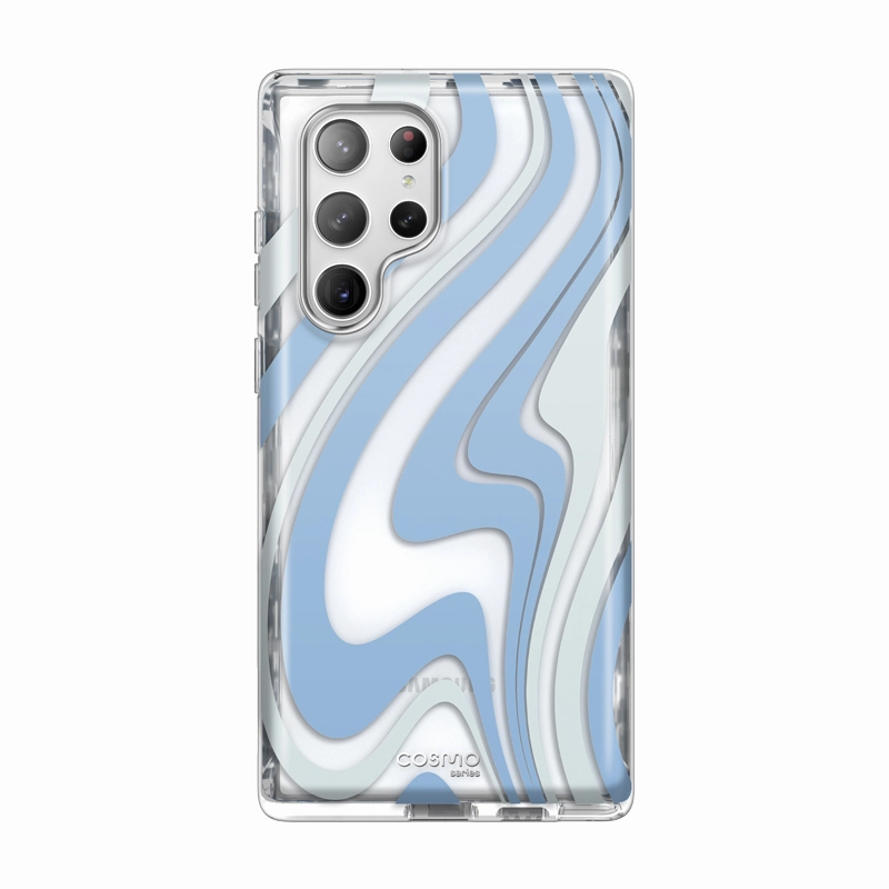 Shatterproof Glass Anti Finger Smudge Film Galaxy S23 Ultra Cosmo Case -Blue