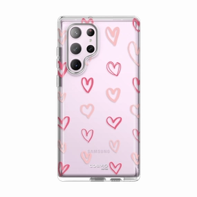 Galaxy S23 Ultra Cosmo Case -Pink Hearts Anti Spy