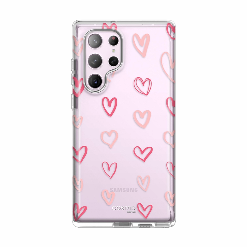 Galaxy S23 Ultra Cosmo Case -Pink Hearts Anti Spy