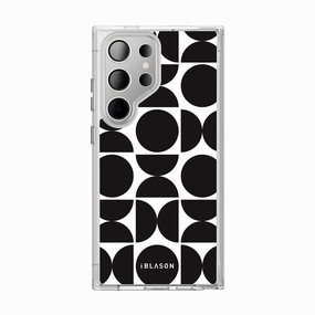 Anti Scratch Coating Anti Finger Oil Galaxy S23 Ultra Halo Magsafe Cute Phone Case - Black Retro Geometric