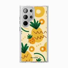 Galaxy S23 Ultra Halo Magsafe Cute Phone Case - Pineapple Shatterproof Glass Privacy Screen