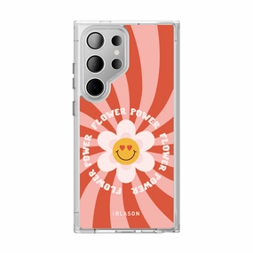 Crystal Clear Screen Soft Edge Galaxy S23 Ultra Halo Magsafe Cute Phone Case - Retro Flower Power