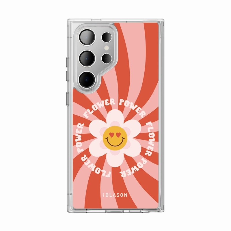 Crystal Clear Screen Soft Edge Galaxy S23 Ultra Halo Magsafe Cute Phone Case - Retro Flower Power