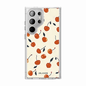 Impact Resistant Galaxy S23 Ultra Halo Magsafe Cute Phone Case - Sweet Cherries