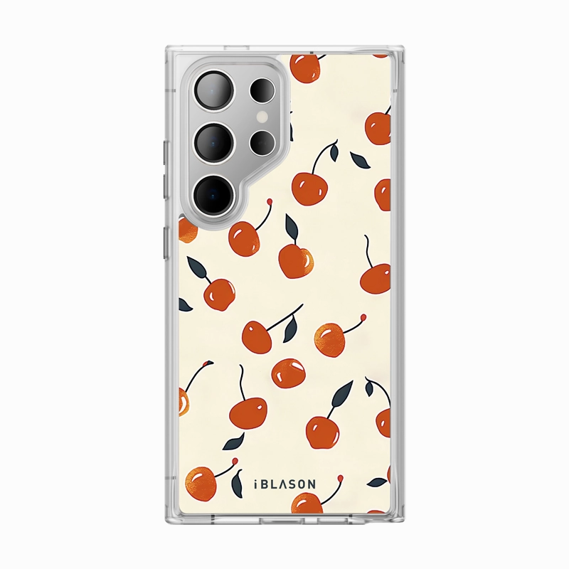 Impact Resistant Galaxy S23 Ultra Halo Magsafe Cute Phone Case - Sweet Cherries
