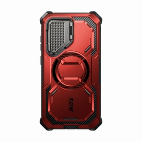 Galaxy S24 Armorbox Protective Phone Case - Metallic Red Smooth Touch Case Friendly