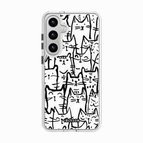 Anti Finger Stain Galaxy S24 Plus Halo Magsafe Cute Phone Case - White Cat
