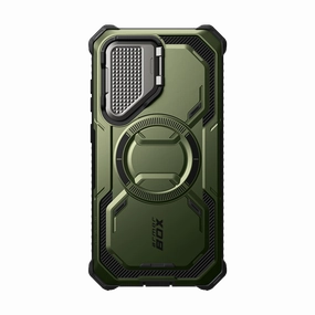 Galaxy S25 Plus Armorbox Protective Phone Case - Dark Green Fingerprint Resistant Coating Ultra Clear