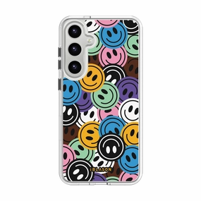 Galaxy S25 Plus Halo Magsafe Cute Phone Case - Rainbow Smiles Anti Fingerprint Film