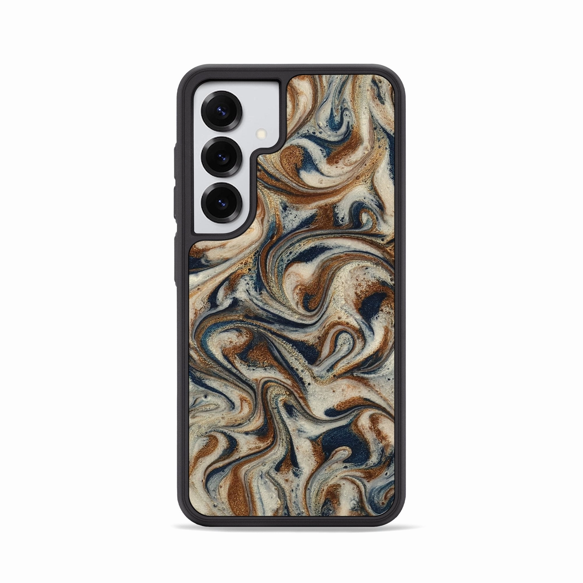 Galaxy S25 Resinart Phone Case - Darrius (Teal & Gold, 777900) Scratch Protection Fingerprint Resistant Screen