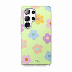 Galaxy S25 Ultra Cosmo Cute Case -Pastel Flowers Protective Layer Anti Blue Light