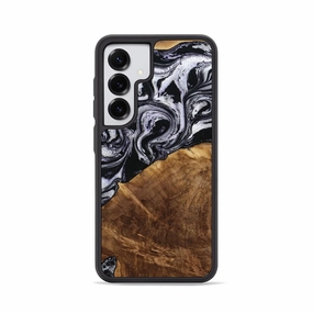 Screen Guard Anti Finger Grease Film Galaxy S25 Wood Phone Case - Adalynn (Black & White, 770259)