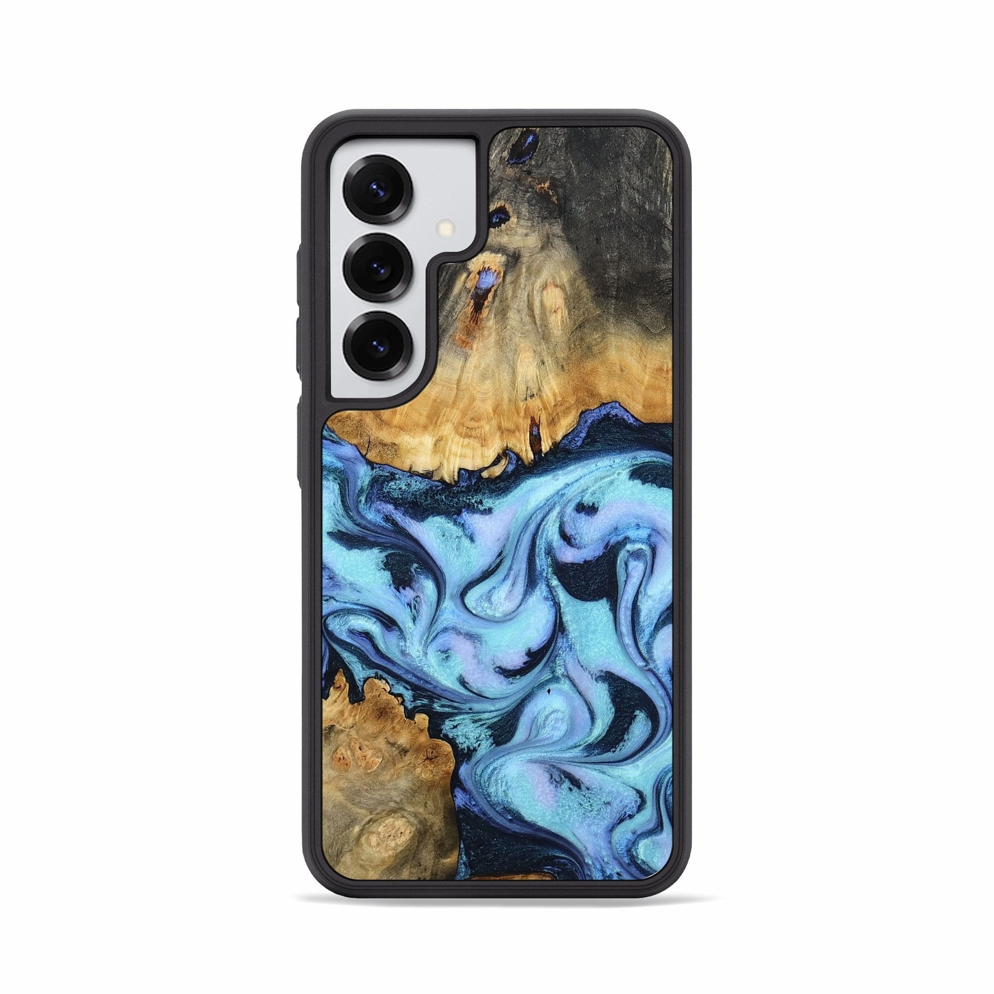Galaxy S25 Wood Phone Case - Ainara (Blue, 781575) Anti Yellowing