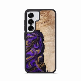Case Friendly Anti Finger Streak Galaxy S25 Wood Phone Case - Alan (Purple, 774716)
