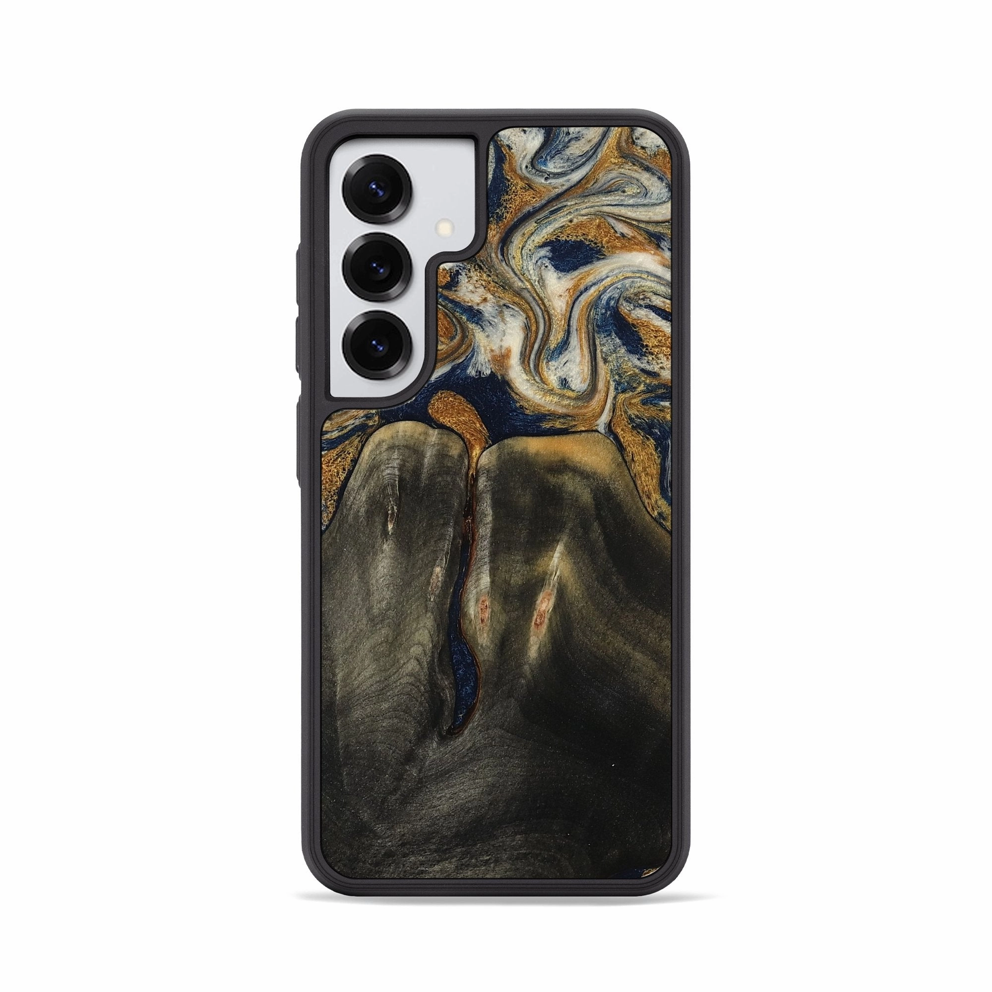 Galaxy S25 Wood Phone Case - Aldo (Teal & Gold, 781307) Anti Finger Smudge Film