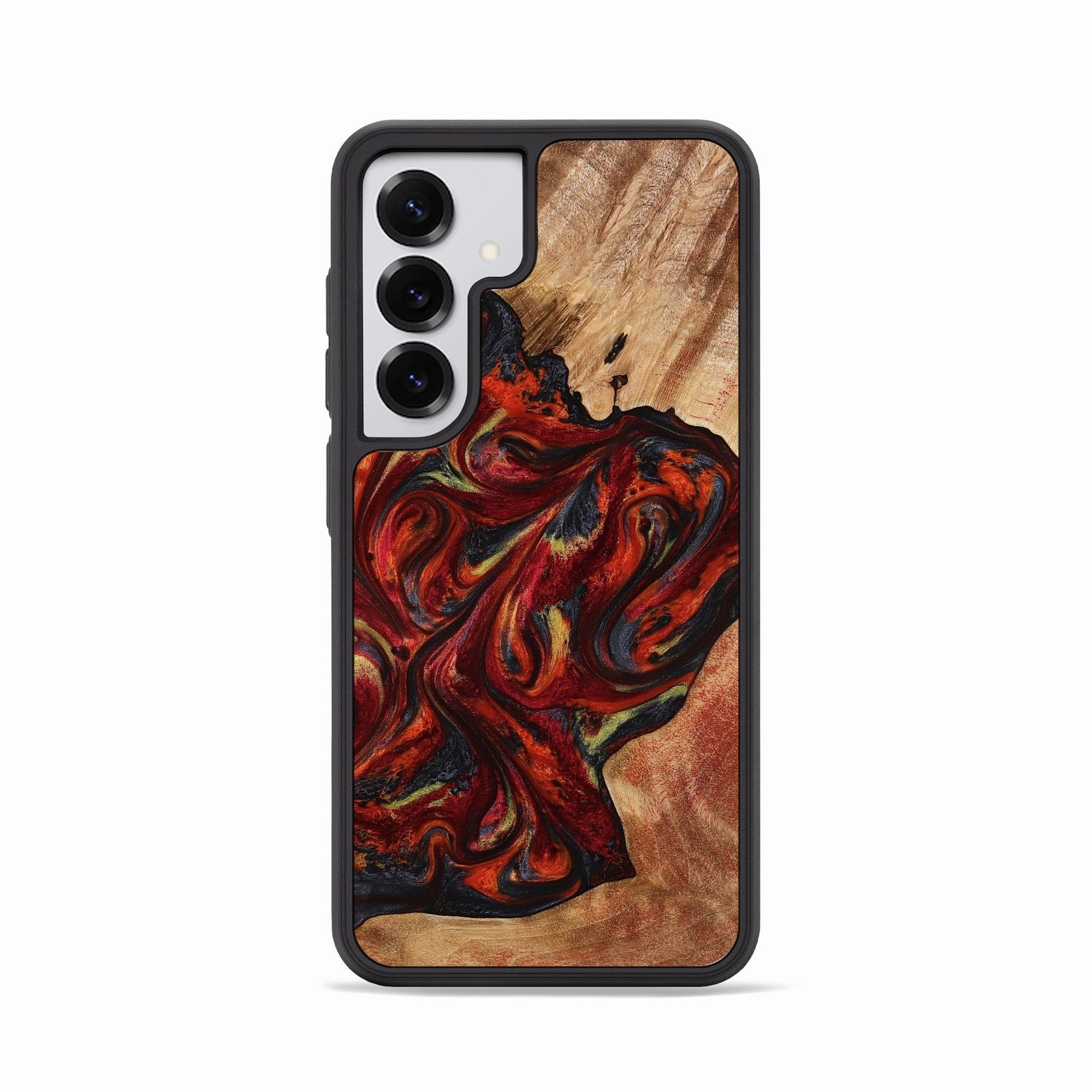 Shock Absorption Galaxy S25 Wood Phone Case - Ali (Red, 773832)