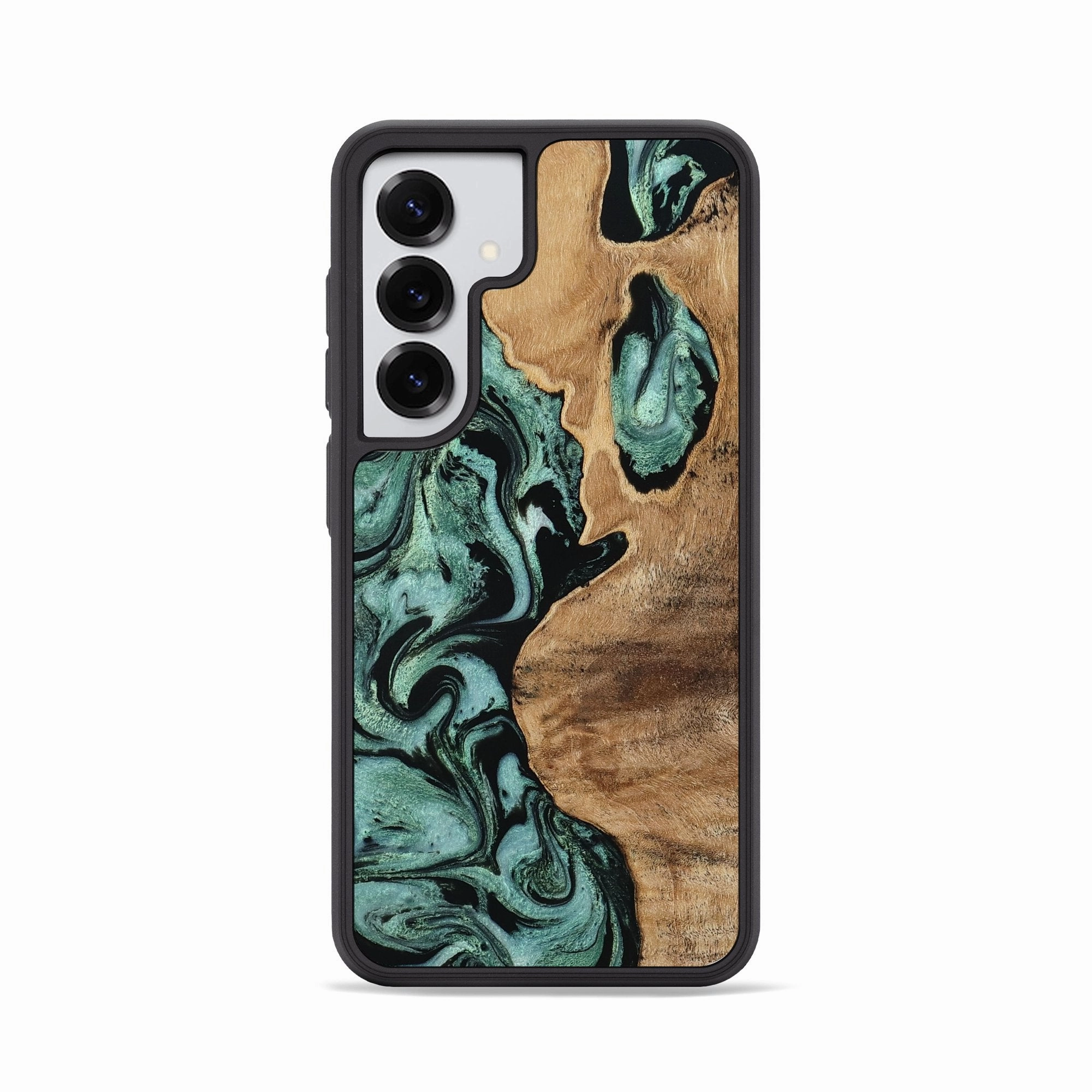 Galaxy S25 Wood Phone Case - Alonzo (Green, 781760) Raised Edges Scratch Protection