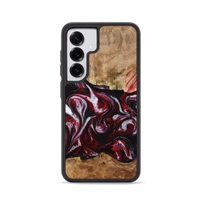 Impact Resistant Shock Absorption Galaxy S25 Wood Phone Case - Alva (Red, 776242)