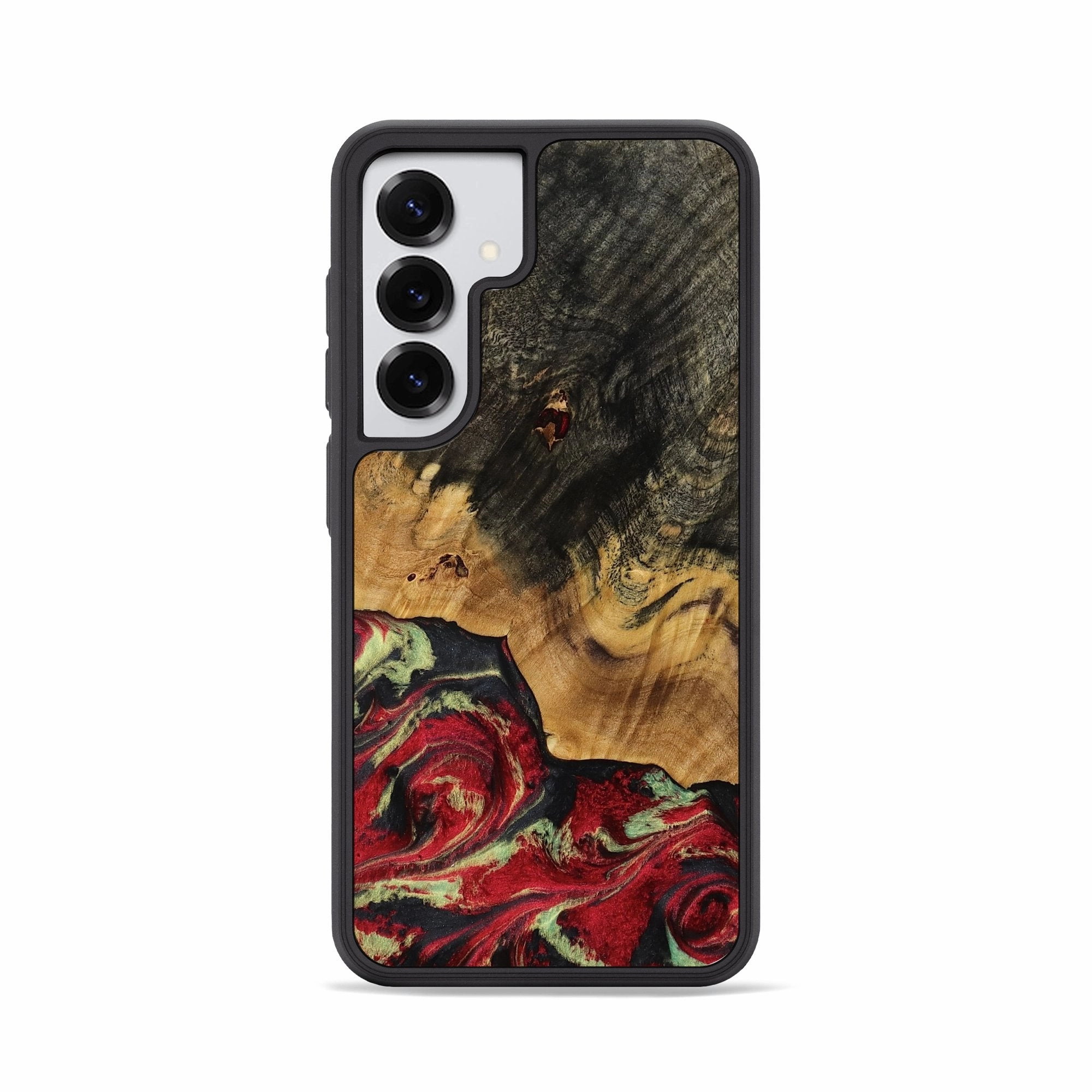 Anti Finger Mark Self Healing Galaxy S25 Wood Phone Case - Arlen (Red, 770749)