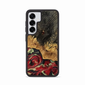 Anti Finger Mark Self Healing Galaxy S25 Wood Phone Case - Arlen (Red, 770749)