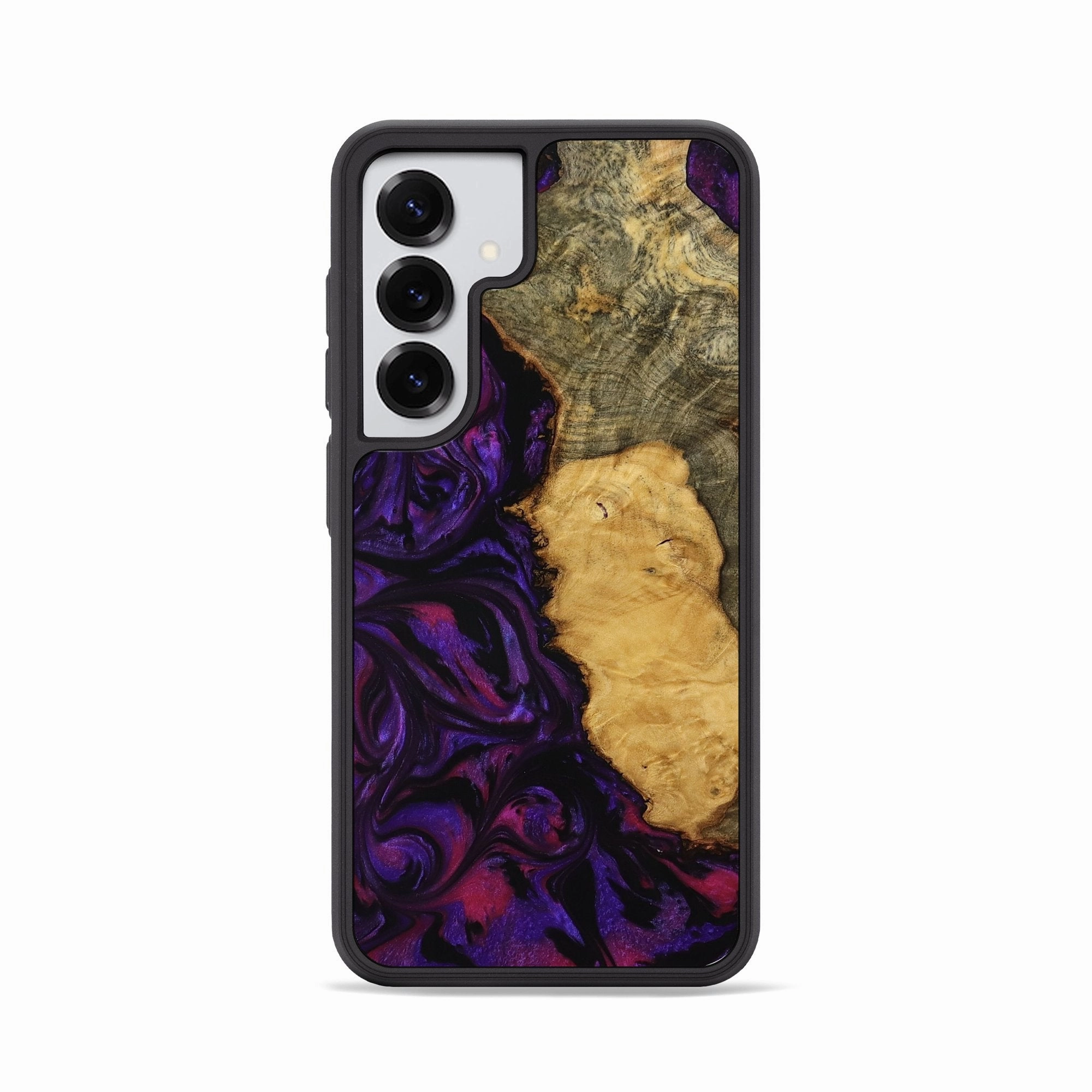 Anti Reflection Coating Anti Finger Stain Galaxy S25 Wood Phone Case - Arlie (Purple, 770997)