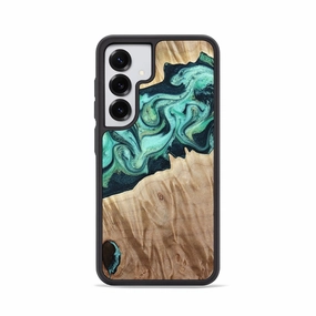Galaxy S25 Wood Phone Case - Arrie (Green, 781763) Raised Edges Bubble Free Installation