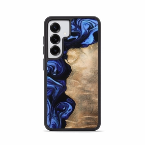 Galaxy S25 Wood Phone Case - Art (Blue, 779824) Anti Fingerprint Coating