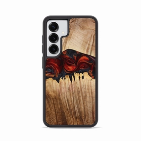 Fingerprint Free Rounded Edges Galaxy S25 Wood Phone Case - Ashli (Red, 779631)