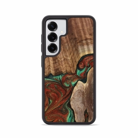 Galaxy S25 Wood Phone Case - Bailee (Green, 774952) Protective Screen