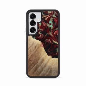 Scratch Resistant Coating Easy Apply Galaxy S25 Wood Phone Case - Barbara (Red, 781654)