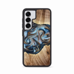 Water Resistant Anti Fog Galaxy S25 Wood Phone Case - Bertie (Teal & Gold, 779219)