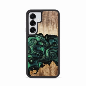 Anti Blue Light Galaxy S25 Wood Phone Case - Birdie (Green, 781741)