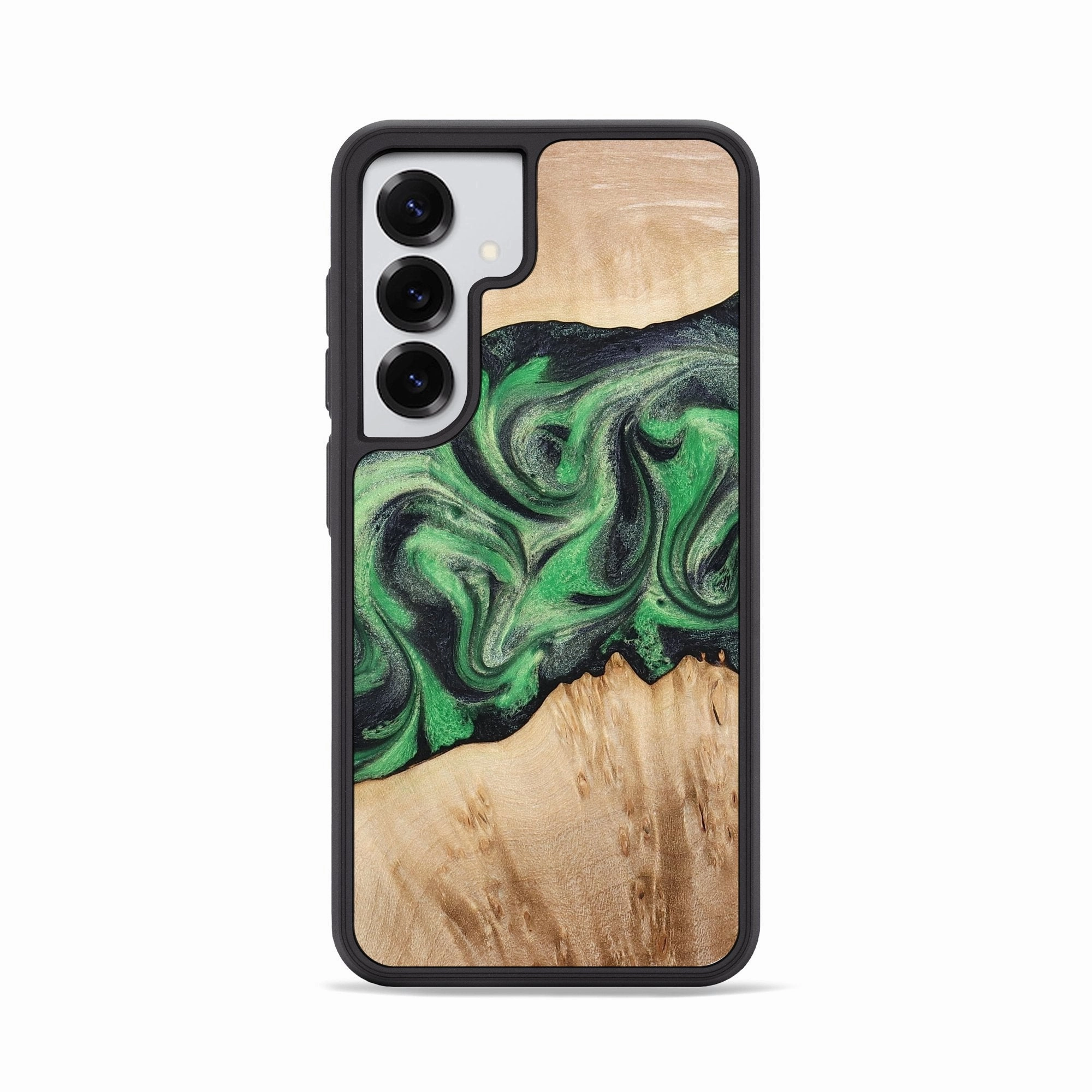 Galaxy S25 Wood Phone Case - Boyd (Green, 775536) Anti Finger Streak
