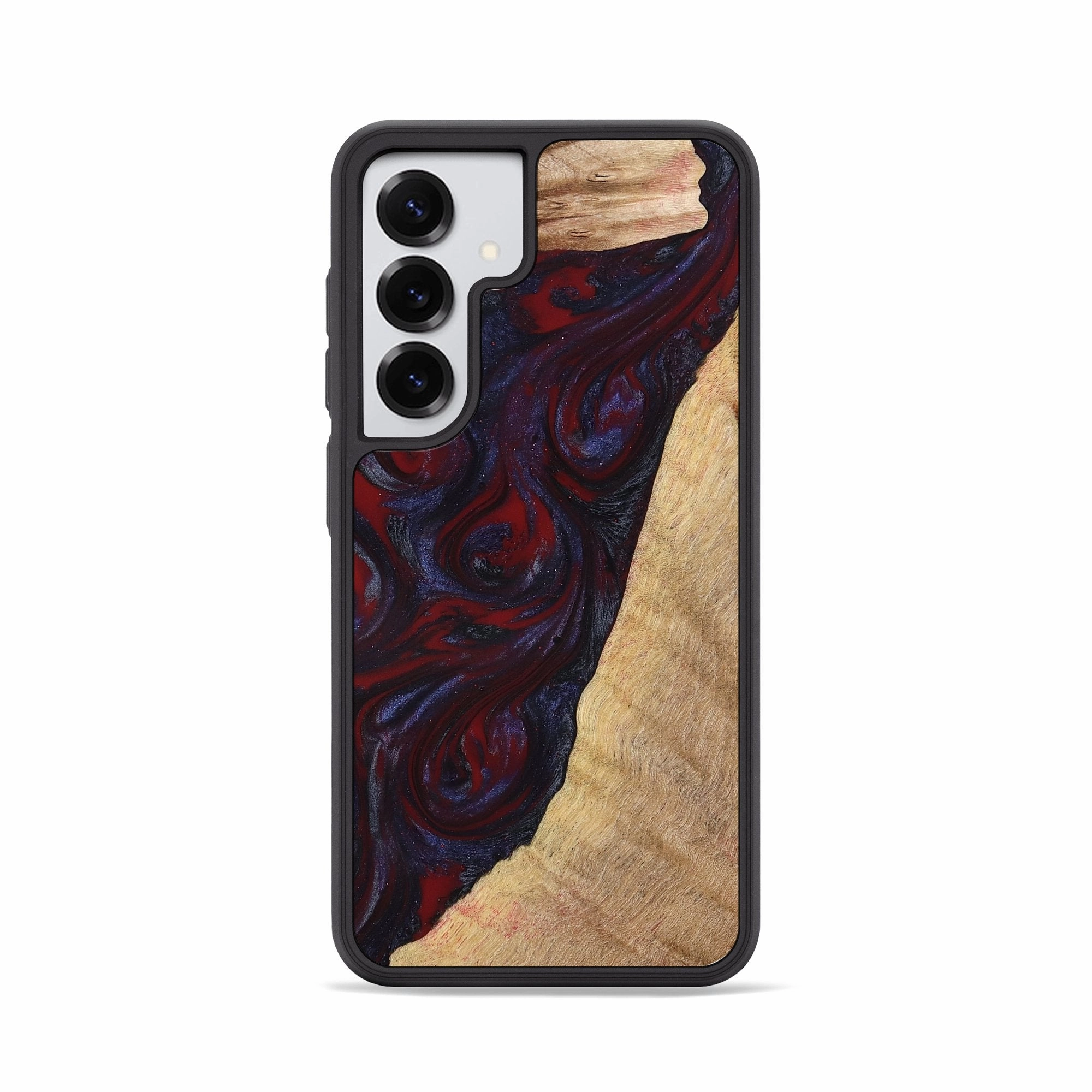 Anti Glare Fingerprint Repellent Galaxy S25 Wood Phone Case - Brandy (Red, 776241)