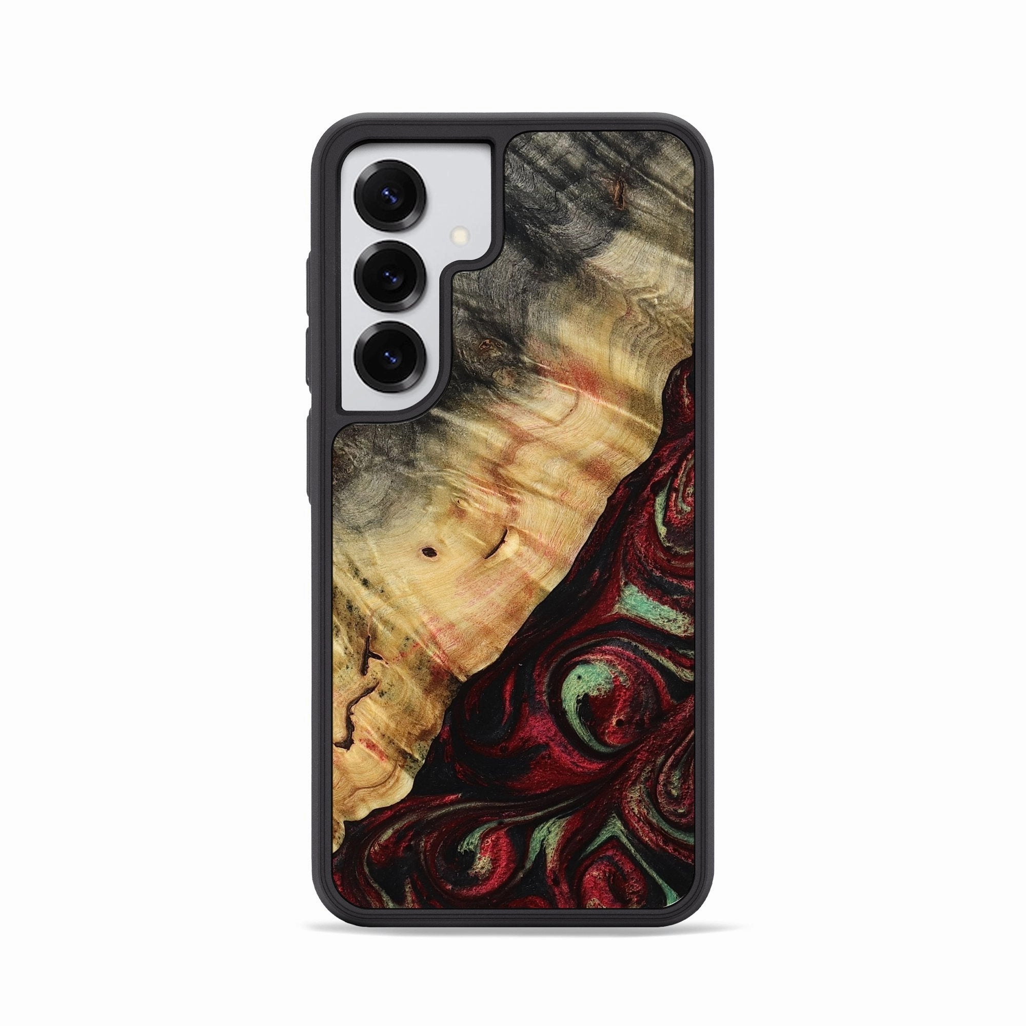 Galaxy S25 Wood Phone Case - Britany (Red, 776777) Anti Yellowing Film Anti Finger Smear