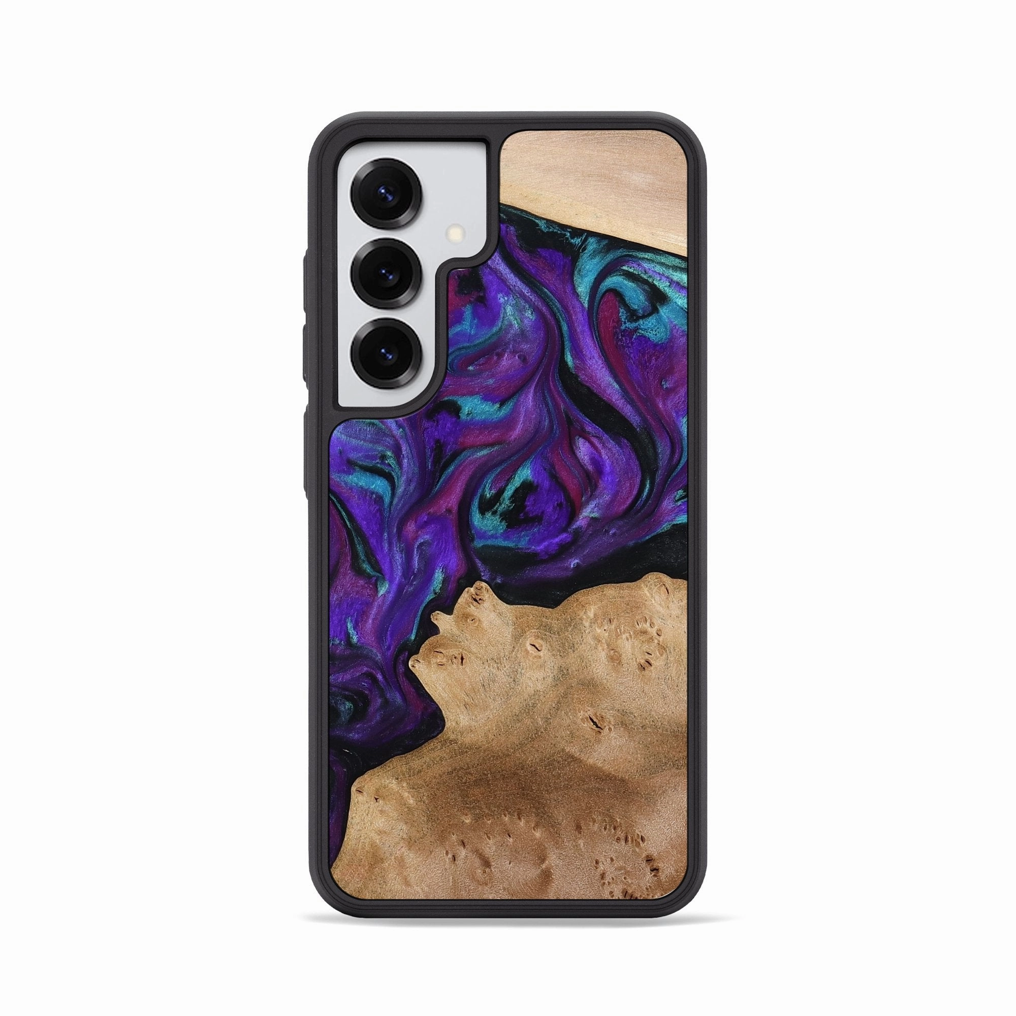 Galaxy S25 Wood Phone Case - Calista (Purple, 775640) Protective Screen Crystal Clear Screen
