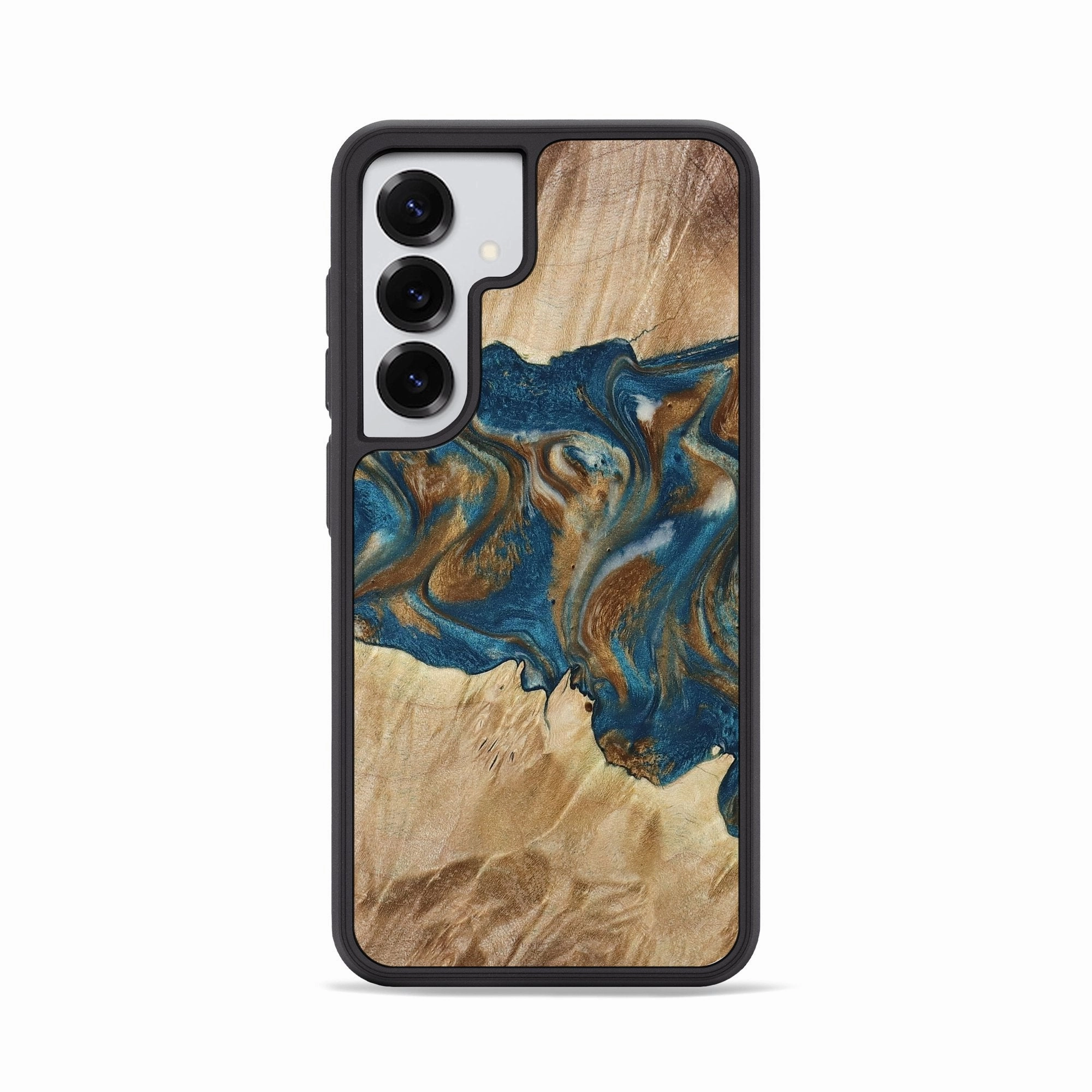 Galaxy S25 Wood Phone Case - Callie (Teal & Gold, 781705) Anti Static Film Easy Apply