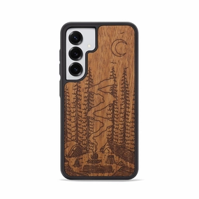Galaxy S25 Wood Phone Case - Camp - Mahogany (Curated) Case Friendly