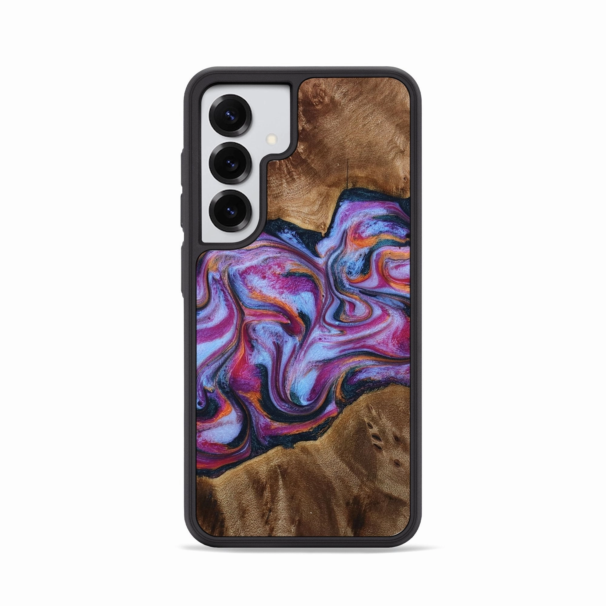 Galaxy S25 Wood Phone Case - Candi (Purple, 772096) Smooth Surface Soft Edge