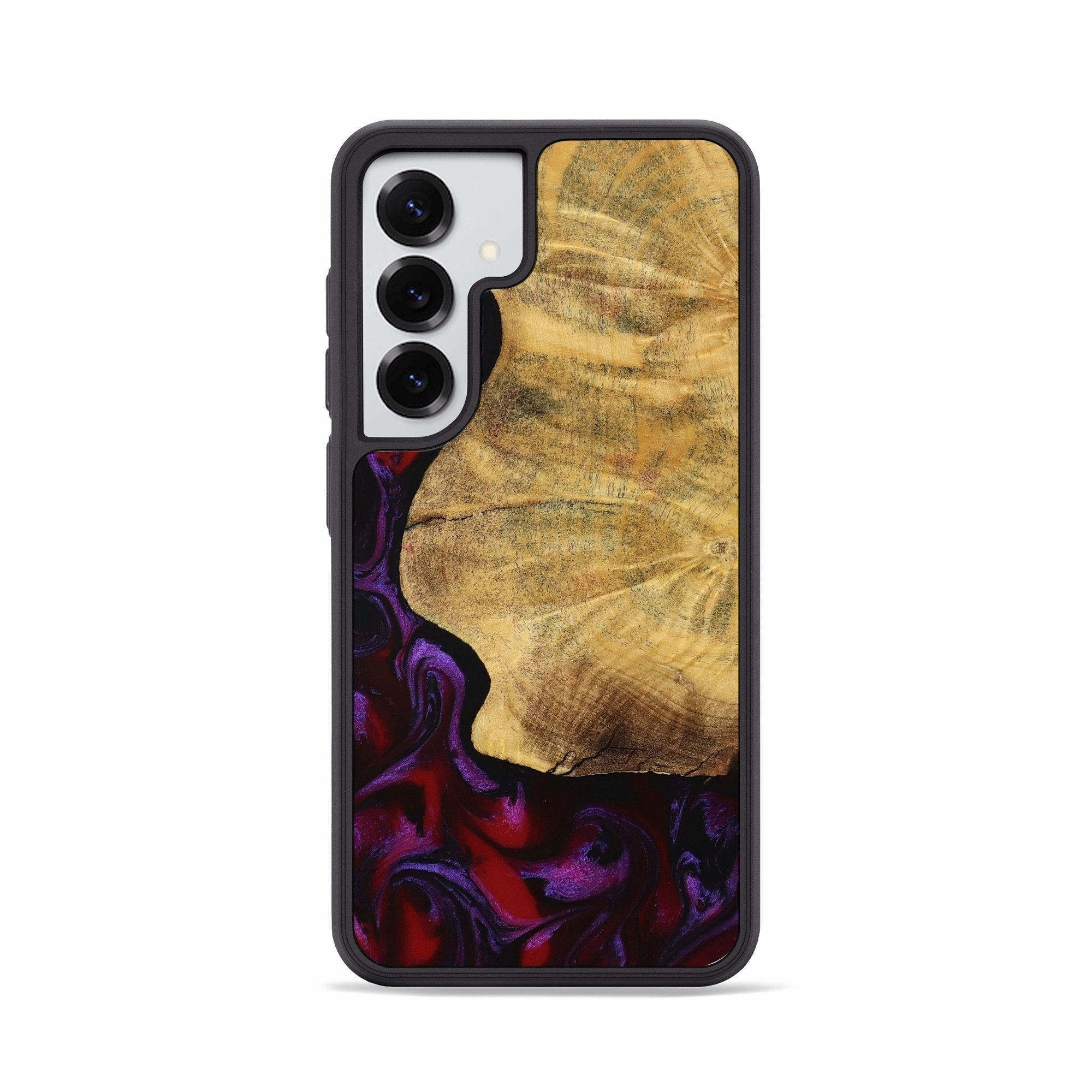 Soft Edge Scratch Proof Galaxy S25 Wood Phone Case - Carie (Purple, 763944)