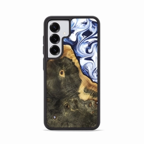 Crystal Clear Screen Dustproof Cover Galaxy S25 Wood Phone Case - Carla (Blue, 764141)