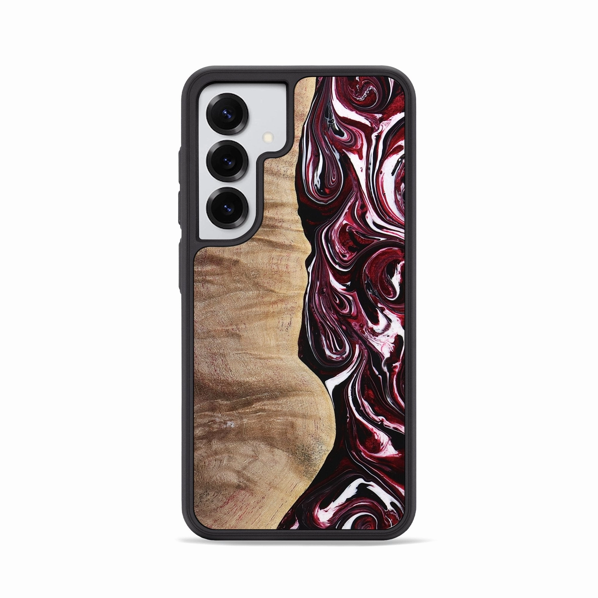 Case Friendly Anti Blue Light Galaxy S25 Wood Phone Case - Cassidy (Red, 770332)