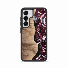 Case Friendly Anti Blue Light Galaxy S25 Wood Phone Case - Cassidy (Red, 770332)